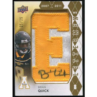 2012 Upper Deck Rookie Lettermen Autographs #RLBQ Brian Quick*/serial #'d to 25,/letters spell MOUNTAINEERS Au