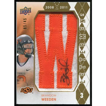 2012 Upper Deck Rookie Lettermen Autographs #RLBW Brandon Weeden*/serial #'d to 45,/letters spell COWBOYS Auto