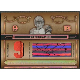 2006 Playoff National Treasures #74 Carson Palmer Jersey Numbers Patch Auto #4/9