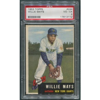 1953 Topps Baseball #244 Willie Mays PSA 4 (VG-EX) *3112