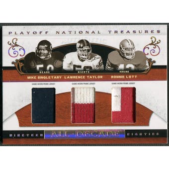 2007 Playoff National Treasures #STL Mike Singletary Lawrence Taylor Ronnie Lott All Decade Trio Patch #06/25