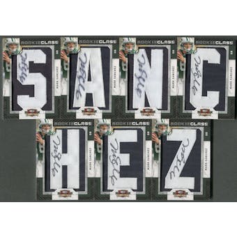 2009 Donruss Threads #232 Mark Sanchez Complete Name Rookie Letter Patch Auto /175