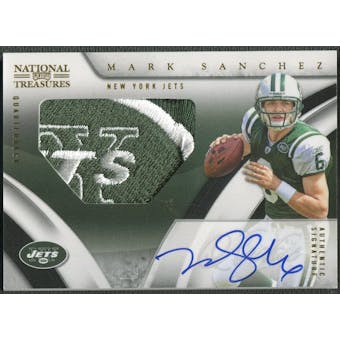 2009 Playoff National Treasures #120 Mark Sanchez Gold Rookie Patch Auto #03/25