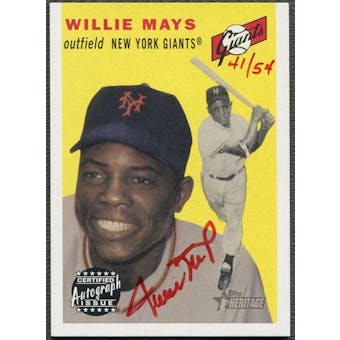 2003 Topps Heritage #WM Willie Mays Real One Red Ink Auto #41/54