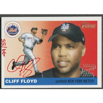 2004 Topps Heritage #CF Cliff Floyd Real One Red Ink Auto #44/55
