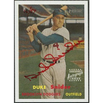 2006 Topps Heritage #DS Duke Snider Real One Red Ink Auto #16/57