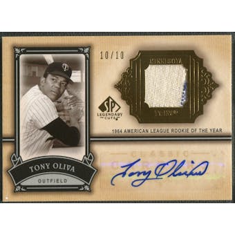 2005 SP Legendary Cuts #TO Tony Oliva Classic Careers Material Gold Jersey Auto #10/10