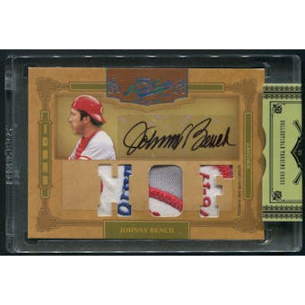 2008 Prime Cuts #14 Johnny Bench Icons Signature Materials HOF Patch Auto #2/6