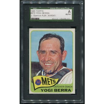 1965 Topps Baseball #470 Yogi Berra Signed Auto JSA *3011