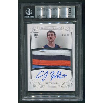 2013/14 Panini National Treasures #107 Cody Zeller Rookie Patch Auto #26/99 BGS 9