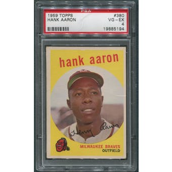 1959 Topps Baseball #380 Hank Aaron PSA 4 (VG-EX) *5194