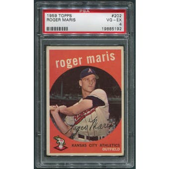 1959 Topps Baseball #202 Roger Maris PSA 4 (VG-EX) *5192