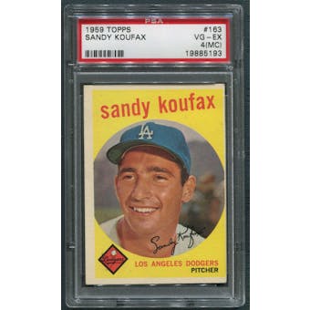 1959 Topps Baseball #163 Sandy Koufax PSA 4 (VG-EX) (MC) *5193