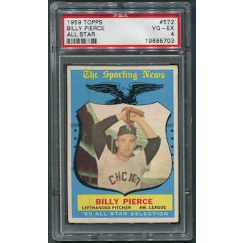 1959 Topps Baseball #572 Billy Pierce All Star PSA 4 (VG-EX) *5703