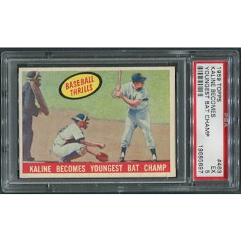 1959 Topps Baseball #463 Al Kaline Youngest Bat Champ PSA 5 (EX) *5697