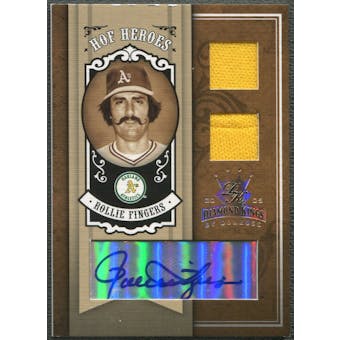 2005 Diamond Kings #91 Rollie Fingers HOF Heroes Signature Materials Gold Jersey Auto #06/25