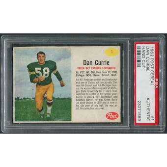 1962 Post Cereal #1 Dan Currie PSA (Authentic) *1589