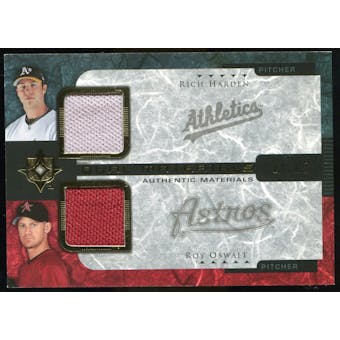 2005 Upper Deck Ultimate Collection Dual Materials #HO Rich Harden/Roy Oswalt Jersey /15