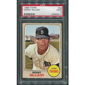 1968 Topps Baseball #40 Denny McLain PSA 9 (MINT) *5010