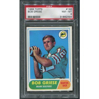 1968 Topps Football #196 Bob Griese Rookie PSA 8 (NM-MT) *2499