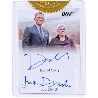 2014 Rittenhouse James Bond Archives Case Exclusives #DGJD Daniel Craig Dame Judi Dench Dual (9CI) Autograph