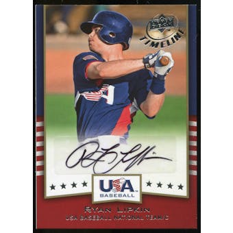 2008 Upper Deck Timeline Team USA Signatures #RL Ryan Lipkin Autograph