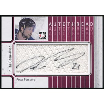2013-14 In the Game ITG Used Autothreads #ATPF Peter Forsberg Autograph SP /10