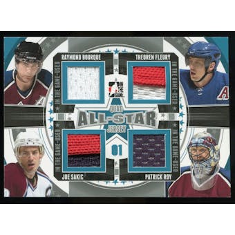 2013-14 In the Game ITG Used Game Used All Star Quad Jerseys Silver #ASQJ09 Raymond Bourque/Theoren Fleury/Joe