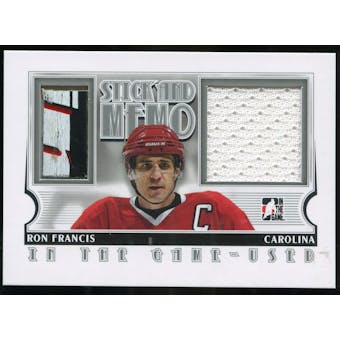2013-14 In the Game ITG Used Game Used Stick and Memorabilia Silver #GUSM12 Ron Francis /20