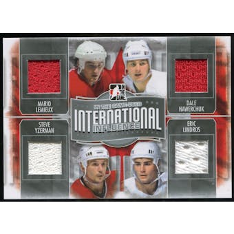 2013-14 In the Game ITG Used International Influence Quad Jerseys Silver #II05 Mario Lemieux/Dale Hawerchuk/St