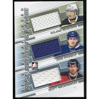 2013-14 In the Game ITG Used Past Present and Future Jerseys Silver #PPF10 Scott Niedermayer/Dion Phaneuf/Rola