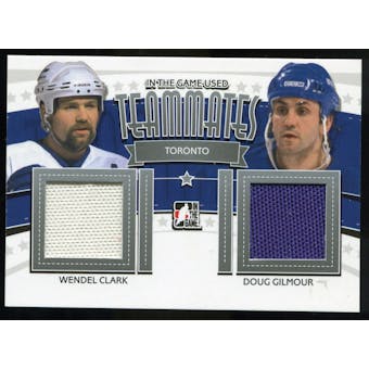 2013-14 In the Game ITG Used Teammates Jerseys Silver #TM02 Wendel Clark/Doug Gilmour /60