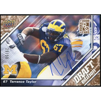 2009 Upper Deck Draft Edition Autographs Copper #52 Terrance Taylor Autograph /50