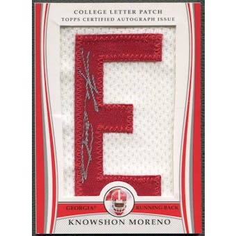 2009 Bowman Draft #KM Knowshon Moreno Rookie College Letter "E" Patch Auto #01/13