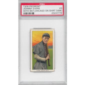1909-11 T206 Piedmont Johnny Evers With Bat Chicago On Shirt PSA 3 MK (VG) *7778