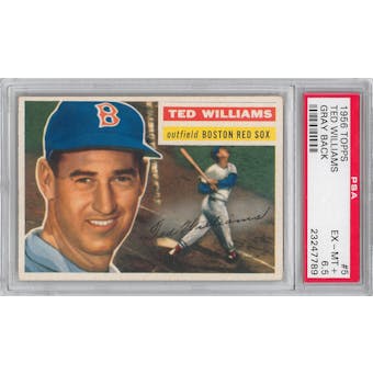 1956 Topps Baseball #5 Ted Williams Gray Back PSA 6.5 (EX-MT+) *7789