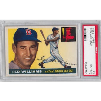 1955 Topps Baseball #2 Ted Williams PSA 6 (EX-MT) *7758