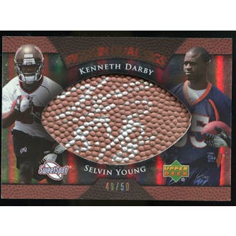 2007 Upper Deck Sweet Spot Pigskin Signatures Dual #DY Kenneth Darby/Selvin Young Autograph /50