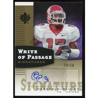 2007 Upper Deck Ultimate Collection Write of Passage Signatures Gold #WPMM Marcus McCauley Autograph /50