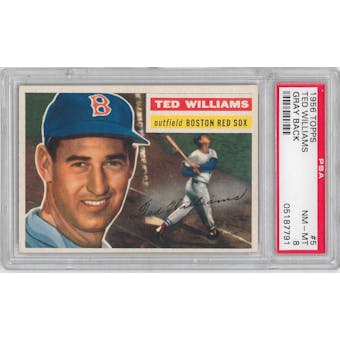 1956 Topps Baseball #5 Ted Williams Gray Back PSA 8 (NM-MT) *7791