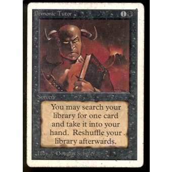 Magic the Gathering Unlimited Demonic Tutor HEAVILY PLAYED (HP)