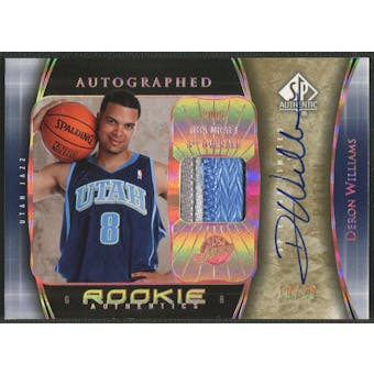 2005/06 SP Authentic #93 Deron Williams Limited Extra Rookie Patch Auto #10/25