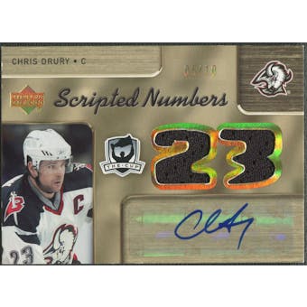 2005/06 The Cup #DSNDM Chris Drury & Ryan Miller Scripted Numbers Dual Jersey Auto #05/10