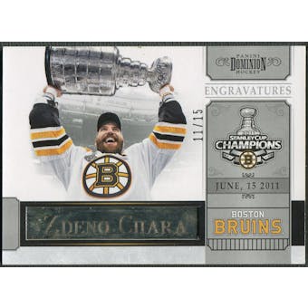 2011/12 Dominion #1 Zdeno Chara Engravatures Bruins 2011 Tribute #11/15