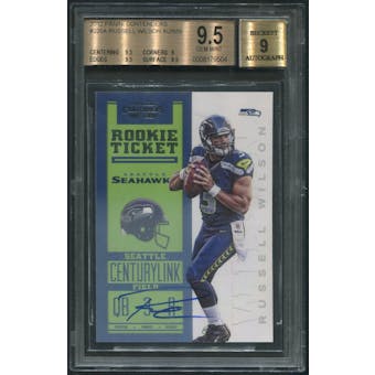 2012 Panini Contenders #225A Russell Wilson Rookie Auto BGS 9.5