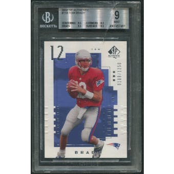 2000 SP Authentic #118 Tom Brady Rookie #0188/1250 BGS 9