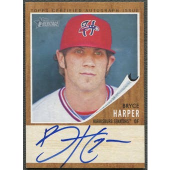 2011 Topps Heritage Minors #BH Bryce Harper Real One Rookie Auto #130/154