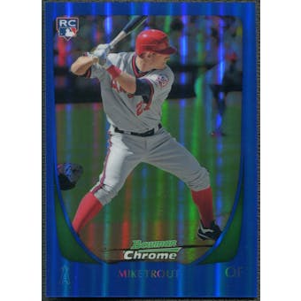 2011 Bowman Chrome Draft #101 Mike Trout Blue Refractor Rookie #089/199