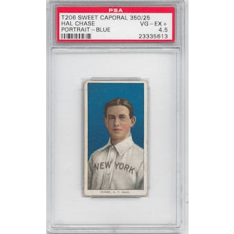 1909-11 T206 Sweet Caporal Hal Chase (Portrait - Blue) PSA 4.5 (VG-EX+) *5613
