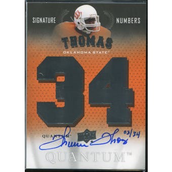 2013 Upper Deck Quantum Signature Numbers #SNTT Thurman Thomas Autograph /34
